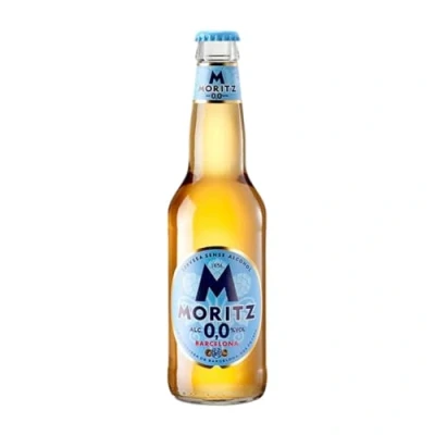Imagen de Cerveza Caja de 24 unidades Moritz 0,0 Botellín Tercio 33 cl Sin Alcohol