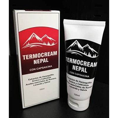 Imagen de TERMOCREAM Crema efecto calor con Capsaicina 100ml. Contiene extractos naturales de Harpagofito, Árnica y Caléndula.