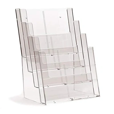 Imagen de soporte para folletos taymar, con 4 estantes en formato DIN A4 vertical, de presentación