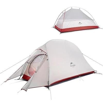 Imagen de Naturehike Cloud up 1 Persona Carpa para Mochileros de Cúpula Ligera Acampar y Senderismo Hombre(Actualización Gris 20D)