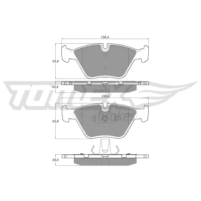 Imagen de TOMEX brakes TX 13 20 Juego de pastillas freno Eje delantero preparado para indicador desgaste BMW: 3 Coupé, Berlina, Touring, ROVER: 75