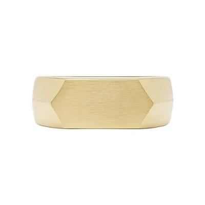 Imagen de Fossil Hombre Anillo, Todo apilado en tono dorado Acero inoxidable Signet Dorado, 9