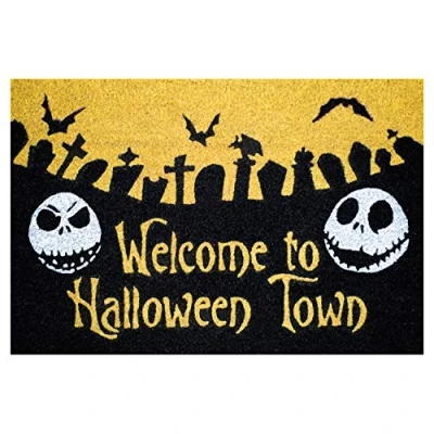 Imagen de Grupo Erik Felpudo Pesadilla Antes de Navidad, Halloween Town Entrada casa Antideslizante 40 x 60 cm Alfombra Exterior Disney, Felpudos Originales Fabricados en Fibra Coco