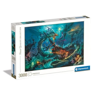 Imagen de Clementoni Collection The Underwater Battle 3000 Piezas Puzzle, ilustración de Autor, Paolo Barbieri, Horizontal, diversión para Adultos, Fabricado en Italia, Multicolor (33023)