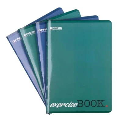 Imagen de OFFICER PRODUCTS Cuaderno escolar/formato A5 96/96 hojas rayadas/mixtas, paquete de 4 unidades, diseños surtidos/para jóvenes, niños, con margen, tarjetas blancas