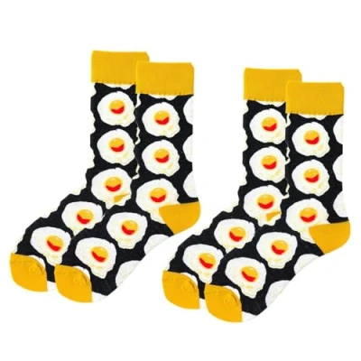 Imagen de YSJCHEBS 2 Pares De Calcetines Huevo Escalfado, Divertidos, Inusuales, Regalos Inusuales Para Amigos, Navidad, Hombres Y Mujeres