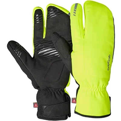 Imagen de GripGrab Guantes de Ciclismo Nordic 2 Invierno Térmicos Cortavientos Impermeables Manoplas Bicicleta Acolchadas 3 Dedos,Amarillo Neón,XS