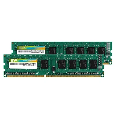 Imagen de Silicon Power DDR3 16 GB (2 x 8 GB) 1600 MHz (PC3 12800) 240 pin CL11 1,35 V/1,5 V Unbuffered UDIMM PC Computer Desktop Memory Module RAM Upgrade