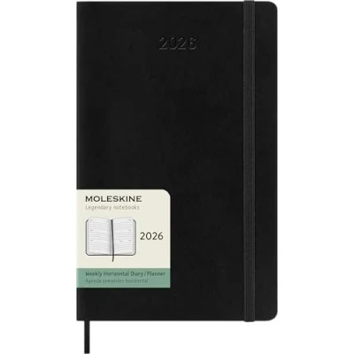 Imagen de Moleskine Weekly Planner, Agenda Semanal Horizontal 2026 12 Meses, Con Cubierta Suave y Cierre Elástico, Formato Grande 13x21, Color Negro