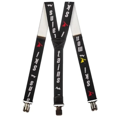 Imagen de Olata Tirantes Para Mono de Esquí Finos Ajustables (Negro/Gris) 4 cm Adulto. Y Forma