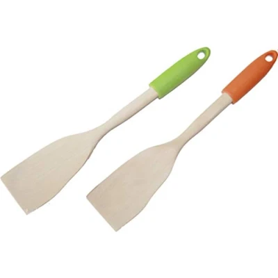 Imagen de Fackelmann Espatula 32 Cm. Madera de abedul, elastómero, colores aleatorios: natural y verde natu 1 ud.