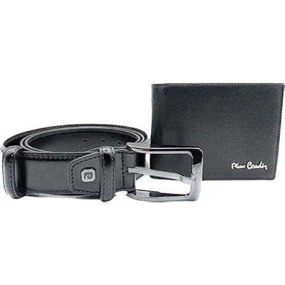 Imagen de 🎁 Pierre Cardin con regalo cinturón y cartera de piel (línea Gentleman), Negro , 130