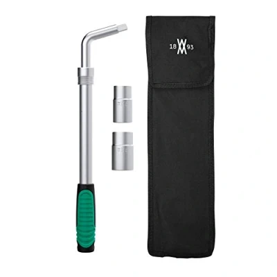 Imagen de Llave telescópica para tuercas de rueda juego 4 piezas con vaso 17/19 mm y 21/23 mm, vástago telescópico adaptador macho 1/2&quot; estuche WIESEMANN 1893 80249