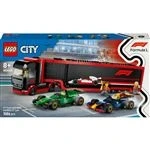Imagen de LEGO City Camión de F1 con Coches RB20 y AMR24, 2 Maquetas Vehículos Fórmula 1 Red Bull Aston Martin, Minifiguras Pilotos 3 Staff, Regalo para Niños Niñas 8 Años o Más 60445