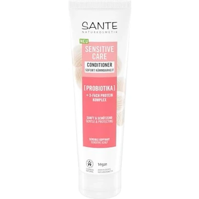 Imagen de SANTE Naturkosmetik Sensitive Care Acondicionador probióticos + complejo de proteínas triple vegano para cabello sano con más protección e hidratación, apto cuero cabelludo sensible, 150 ml