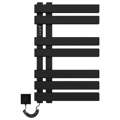 Imagen de SKYLYZH Radiador Toallero Eléctrico, Baño Negro Mate, Calentador de Toallas Inteligente a Temperatura Constante, 450x720 mm, Secador Toallas, Ajustable Black Left