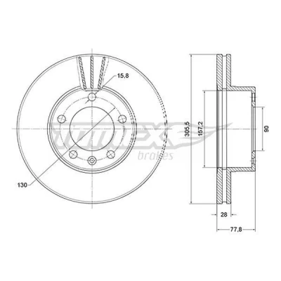 Imagen de TOMEX brakes TX 70 91 Disco de freno Eje delantero 305,5 28 5 130 ventilado barnizado RENAULT: MASTER 2 Kasten, Pritsche/Fahrgestell