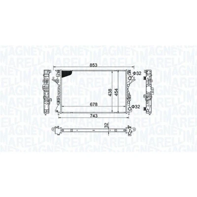 Imagen de MAGNETI MARELLI 350213152200 Radiador, refrigeración del motor 678 438 32 Aletas soldadas RENAULT: LAGUNA 2, ESPACE 4