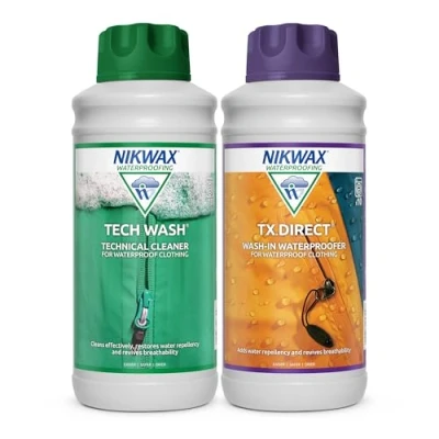 Imagen de Nikwax Tech Wash and TX Direct In Tensor para tiendas de campaña, color transparente, 2x1 Litre