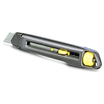 Imagen de STANLEY 1 10 018, Cuter Interlock 18mm, Armazón metálico, Longitud de la cuchilla ajustable, Fácil almacenar y transportar