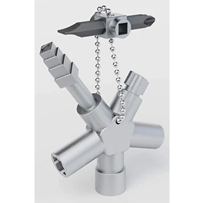 Imagen de ABSINA Llave universal con 7 perfiles triangular cuadrada de armario electrico para construcción armarios y sistemas cierre comunes