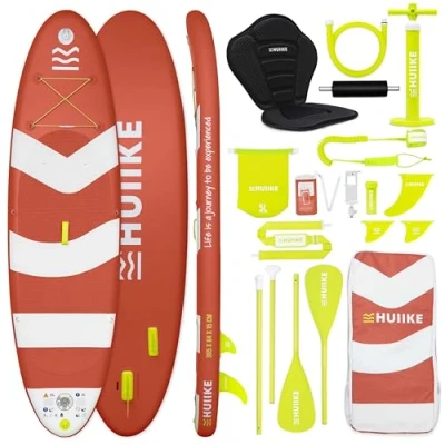 Imagen de Tabla Paddle Surf Hinchable con Accesorios Premium HUIIKE Padel Remo Doble Uso y Asiento Kayak Stand Up Board Sup Gran Estabilidad Resistencia Pádel