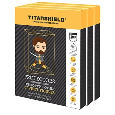 Imagen de TitanShield Funda protectora Pop de 0,5 mm compatible con Funko Figuras vinilo Pop! 4 pulgadas (paquete 60)
