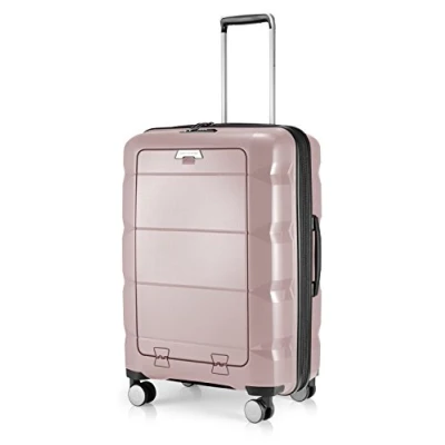 Imagen de Hauptstadtkoffer Maletín rígido con Compartimento para Ordenador portátil, Ruedas, de Viaje, Extensible, TSA, 4 Altrosa, Handgepäck, Ruedas portátil