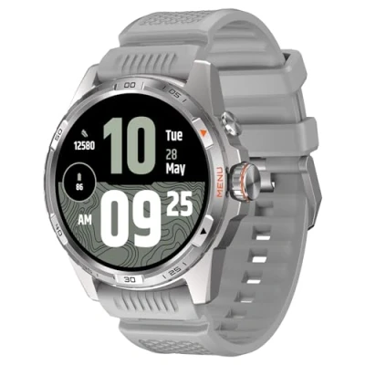 Imagen de Ticwatch Atlas Smartwatch para Hombres Reloj Inteligente con Sistema operativo Android Wear Exteriores Batería de 90 Horas Más 110 Modos Entrenamiento Mapa Calor Detección (Gris)