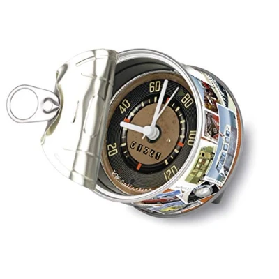 Imagen de BRISA VW Collection Reloj de Mesa Volkswagen T1 Camper Bus, magnético MyClock también Personalizable, Regalo fotográfico (Sellos).