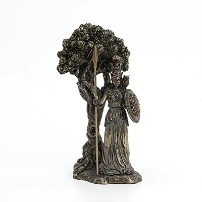 Imagen de Veronese Design Estatua de la Diosa Griega Atenea Debajo del Olivo con Acabado Bronce