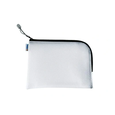 Imagen de HERMA 20021 Bolso de tocador con cremallera A5, transparente (26 x 20 cm) estuche pequeño viaje para cosméticos, líquidos, maquillaje, cepillo dientes, neceser en negro
