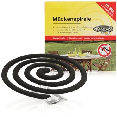 Imagen de com four® 10x Espirales Antimosquitos con Soporte, la Espiral para Mosquitos repele Mosquitos, y Otros Insectos en el balcón, Terraza, jardín Camping (10 Piezas Espiral)