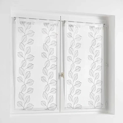 Imagen de Douceur d&#039;Intérieur, Edenia Cortinas Rectas con Trabillas (2 x 60 120 cm), Color Gris