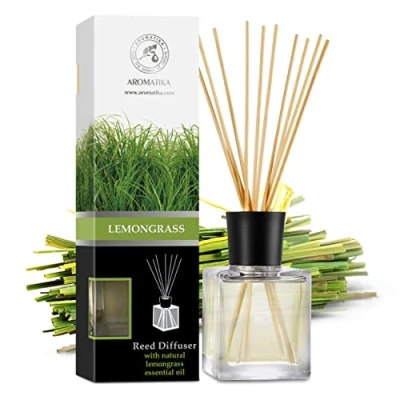 Imagen de Difusor 200ml con Aceite Lemongrass Natural Intensivo Fragancia Fresca y Larga Duración de Caña Perfumado 10 Palos Bambú