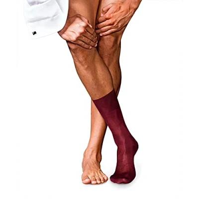 Imagen de FALKE No. 4 M SO seda unicolor 1 par, Calcetines Hombre, Rojo (Barolo 8596), 41 42