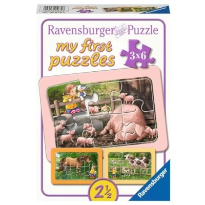 Imagen de Ravensburger Puzle Infantil 05679 Lotta en la Granja My First Puzzle para niños a Partir de 2,5 años, con 3 x 6 Piezas