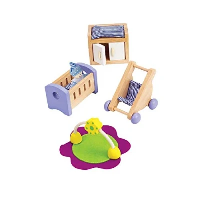 Imagen de Hape Dormitorio Bebe Muebles para Casa de Muñecas Juegos Roles