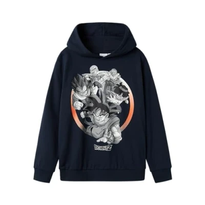 Imagen de Name it Dragon BALL Jersey con capucha para niños, Talla: 6a, Dark sapphire