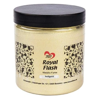 Imagen de Ideen mit Herz Pintura acrílica metalizada Royal Flash, color metálico brillante, 50 ml (XL dorado claro, 250 ml)