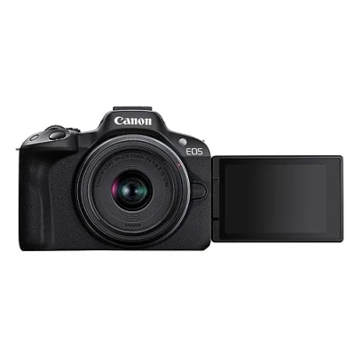 Imagen de Cámara EVIL Canon EOS R50 BK+RFS18 45/NO FF, 24.2 mp, 4K UHD, 7.5 cm, Wi Fi, Negro