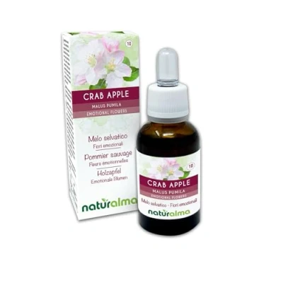 Imagen de Crab apple o Manzano silvestre (Malus pumila) Flores de Bach Naturalma Gotas 30 ml Extracto líquido sin alcohol Esencias florales Vegano y libre