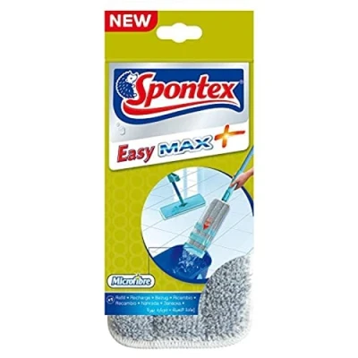Imagen de Spontex Easy MAX+ Recambio para mopa Plana de Microfibra, 1 Unidad, Color Gris