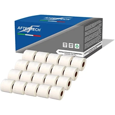 Imagen de Aftertech 20 x 99014 54 101 mm Rollos de etiquetas adhesivas compatibles (220 etiquetas/rollo = 4400 totales) para Dymo LabelWriter Seiko SLP etiquetadoras impresoras S0722435