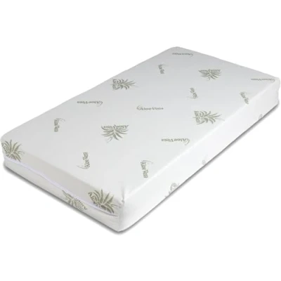 Imagen de DOLCI SOGNI colchón infantil de 60 x 120 cm con grosor 10 cm, para cuna o recién nacido, funda extraíble lavable aloe vera, viaje
