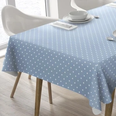 Imagen de Home Direct Mantel de hule rectangular PVC, fácil limpiar, 140 x 180 cm, color azul