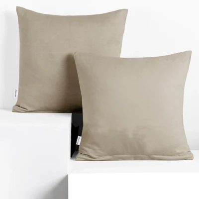 Imagen de DecoKing 2 Fundas de Almohada 50 x cm, algodón, con Cremallera, Color marrón y ámbar