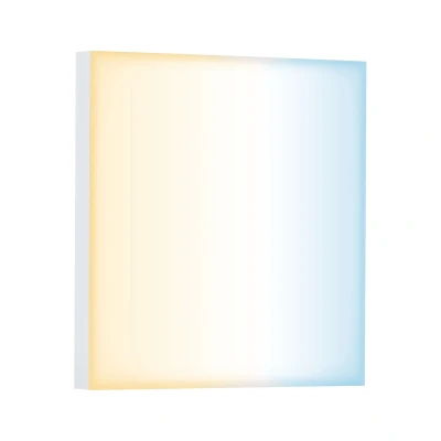 Imagen de Paulmann 79824 panel LED Velora cuadrado incl. lámpara de techo 1x8,5 W regulable, blanco mate, luminoso metal, luz 2700 K