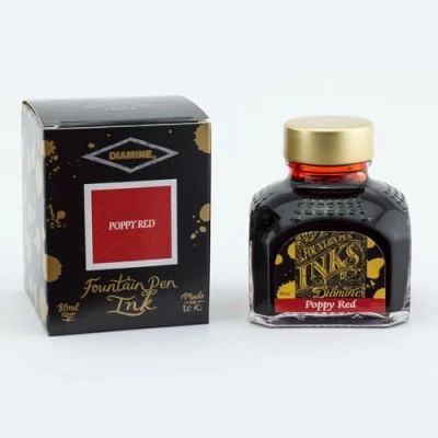 Imagen de Diamine frasco de tinta pluma estilográfica 80 ml turquesa, color rojo
