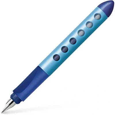 Imagen de Faber Castell 149847 Scribolino Pluma estilográfica infantil (para diestros, punta tamaño A), color azul